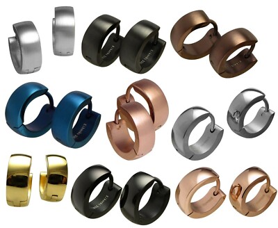 Kikuchi Ohrringe Edelstahl Creolen Herren Damen 5mm bogen matt