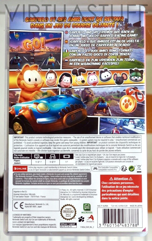 Garfield Kart: Furious Racing, Nintendo Switch, Italian Euro Market, open box !!, foto 3 di 5