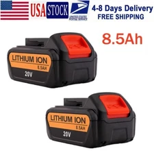 2 Pack 20V 8.5Ah Lithium Battery for Dewalt DCB200 DCB180 DCB181 DCB182 DCB204
