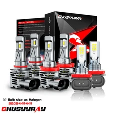 9005 H11 H11 LED Headlight+Fog Light Super Bright Bulbs Kit 6500K White High&Low