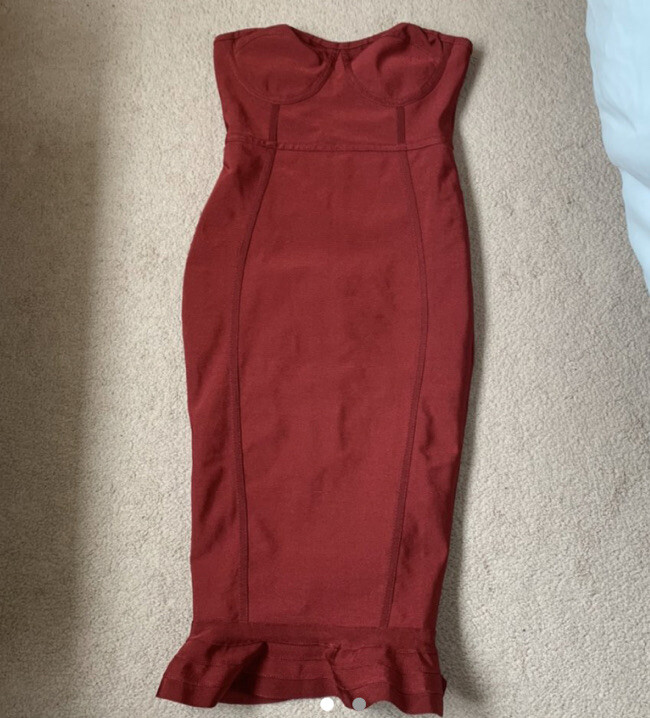 burgundy bandage midi dress Riley Lace Trim Maxi Dress in Burgundy