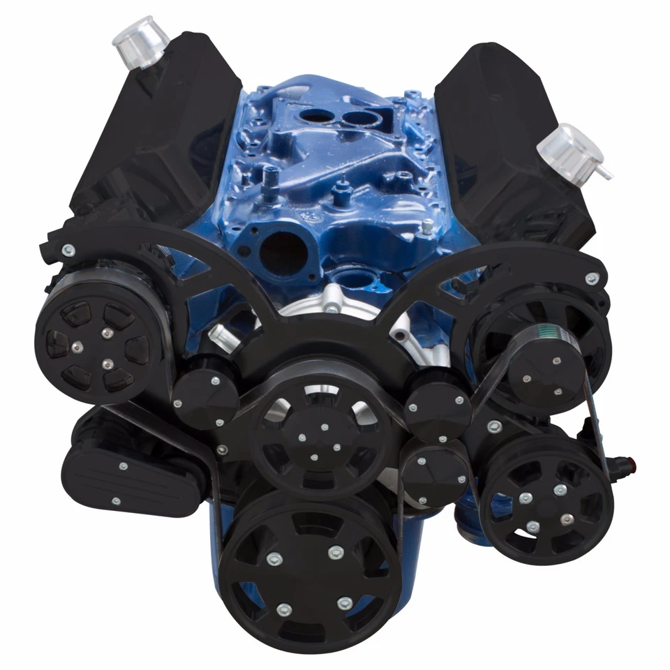 Kit A/C Black Small Block Ford 289 302 351W sistema de polia serpentina SBF AC - Imagem 4 de 4