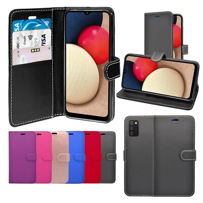Für Samsung Galaxy A02s Hülle Wallet Flip PU Leder Ständer Kartenfach Etui Cover