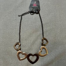 New Paparazzi Heart Multi Silver Color Necklace and Earring Set