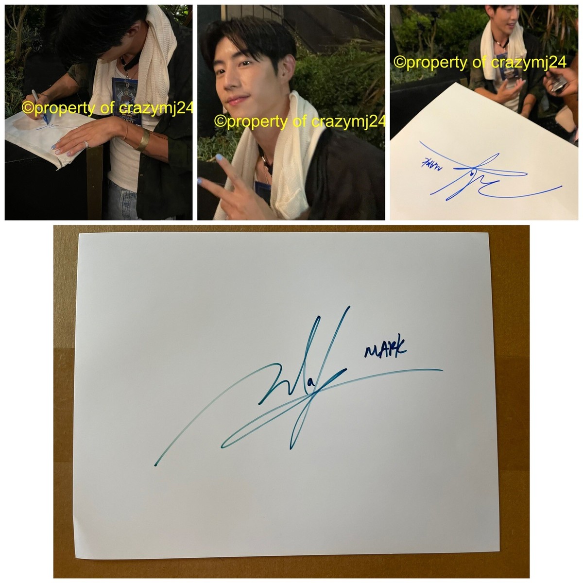 GOT7 マーク MARKTUAN 直筆サイン入り生写真 Mark Yien Tuan Signed Photo paper Autograph Got7 Music