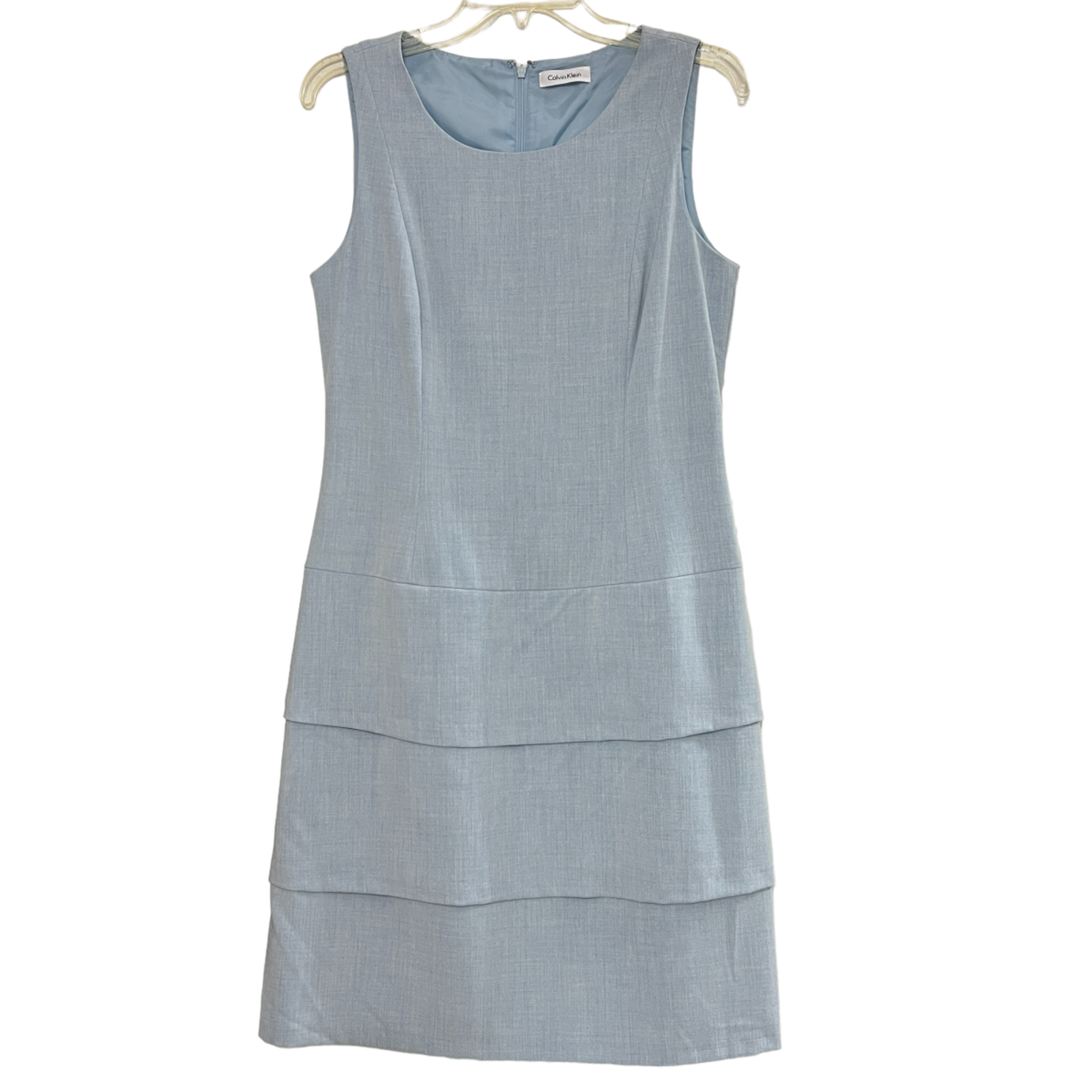 Calvin Klein Dress Womens Size UNKNOWN Light Blue Sheath Tiered Sleeveless Calvin Klein Dress Womens Size UNKNOWN Light Blue Sheath Tiered Sleeveless