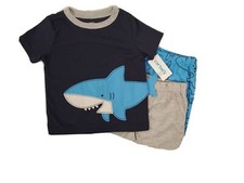 Carter's Boys 3pc Pajamas SHARKS - Shorts Summer New 2T Box Z