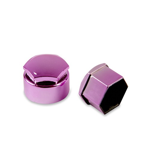 Pink ALLOY WHEEL NUT BOLT COVERS CAPS 17mm SET FOR ANY CAR Metallic - Picture 12 of 12