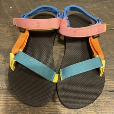 TEVA Big Kids Size 4 Original Universal 90s Multi Color Block Sandals Rainbow