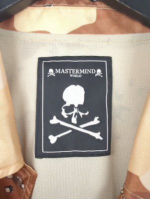 RARE MASTERMIND JAPAN Mens Sz L Coach's Jacket w/ Skull Flag Patch