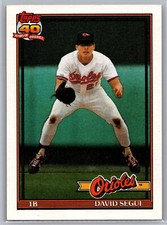 1991 Topps Dark Logo Variation Baseball #724 David Segui  Baltimore Orioles