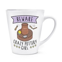 Beware VerrüCkte Topfwaren MäDchen 341Ml Latte Becher Tasse Lustiger Witz Potter