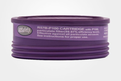 2- AOSAFETY R57B REPLACEMENT P100 PARTICULATE FILTER CARTRIDGE NIOSH MADE IN USA