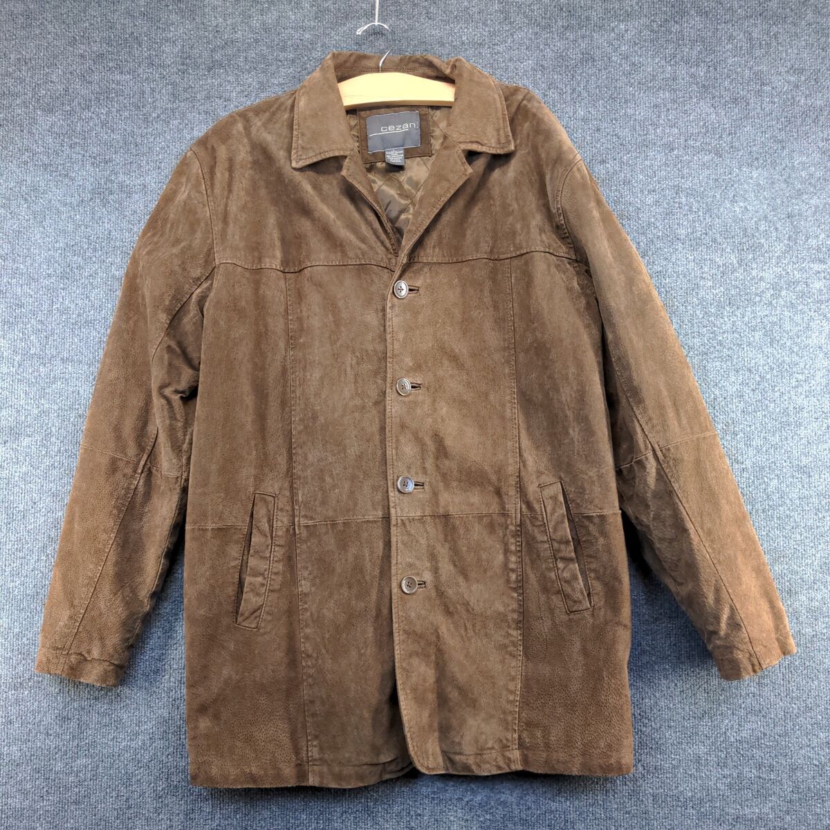 Cezani Men's Leather Jacket Brown Large Long Sleeve Quilted Cezani Men's Leather Jacket Brown Large Long Sleeve Quilted