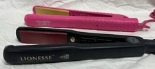 COLORFUL SEASONS/LIONESS 2 PC PACK FLAT IRON - (HOT PINK/BLACK) GENTLY USED