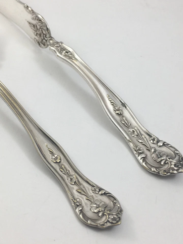 Oneida Extraplate ROXBURY Moneda Plata 1906 Cuchara de Azúcar y Cuchillo Maestro Mantequilla Foto 3 de 4