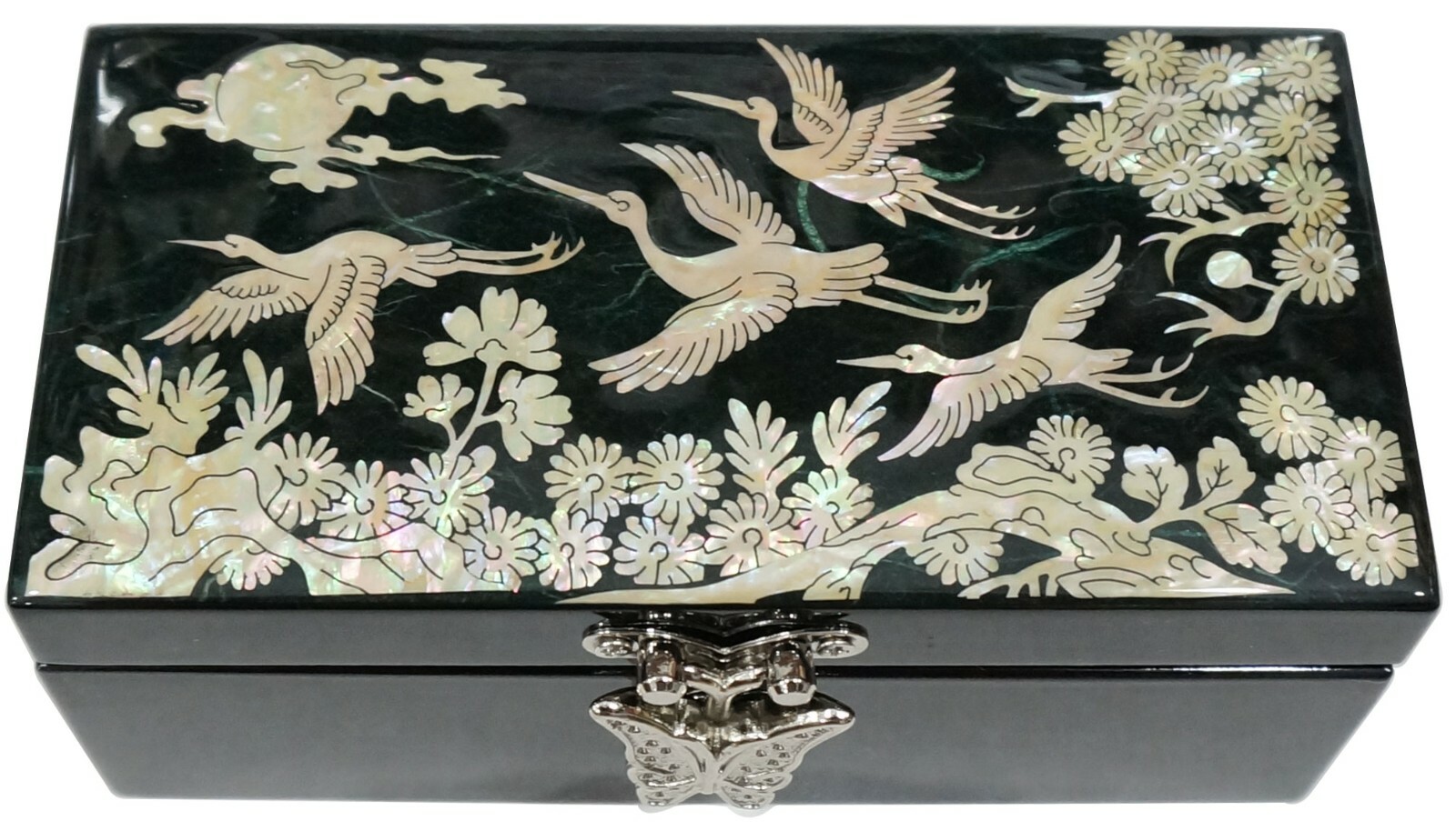 Mother of Pearl Jewelry Box Necklace Bracelet Earrings Ring Trinket Box Case 1L