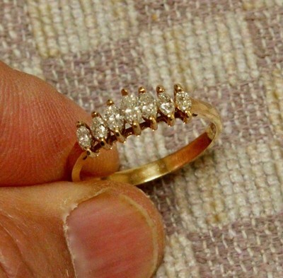 2Ct Marquise Simulated Diamond 7 Stone Waterfall Engagement Ring 14k Gold Plated