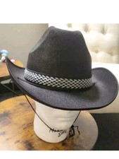 Lot Of 5 Hats- COWBOY/COWGIRL WESTERN Hat BLACK FELT /ONE Size ADULT 