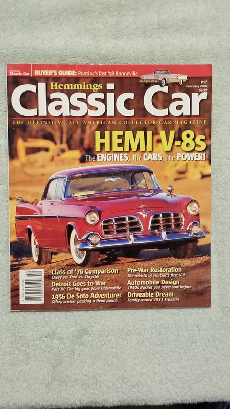 February 2006, Hemmings Classic Car Magazine, Like New