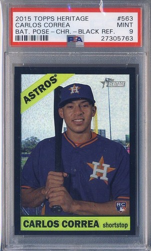 Carlos Correa [Batting Pose Chrome Black Refractor] #563 2015 Topps Heritage card