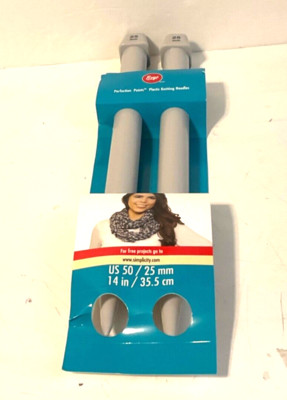 Boye Jumbo Perfection Points Plastic Knitting Needles US 50 / 25 mm 14'' NIB!