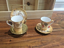 two miniature Korea Tourism Organization MOMKID CRAFT Korea Tea Cups and saucer