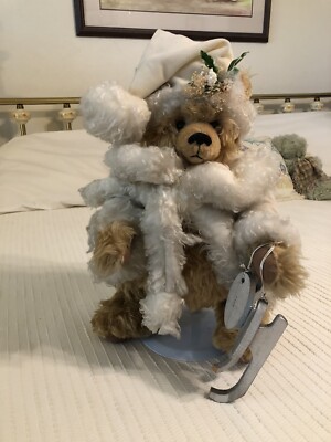 Matis Original Bear Winter Ice Skater With Skates Made By Stephanie (With Stand)