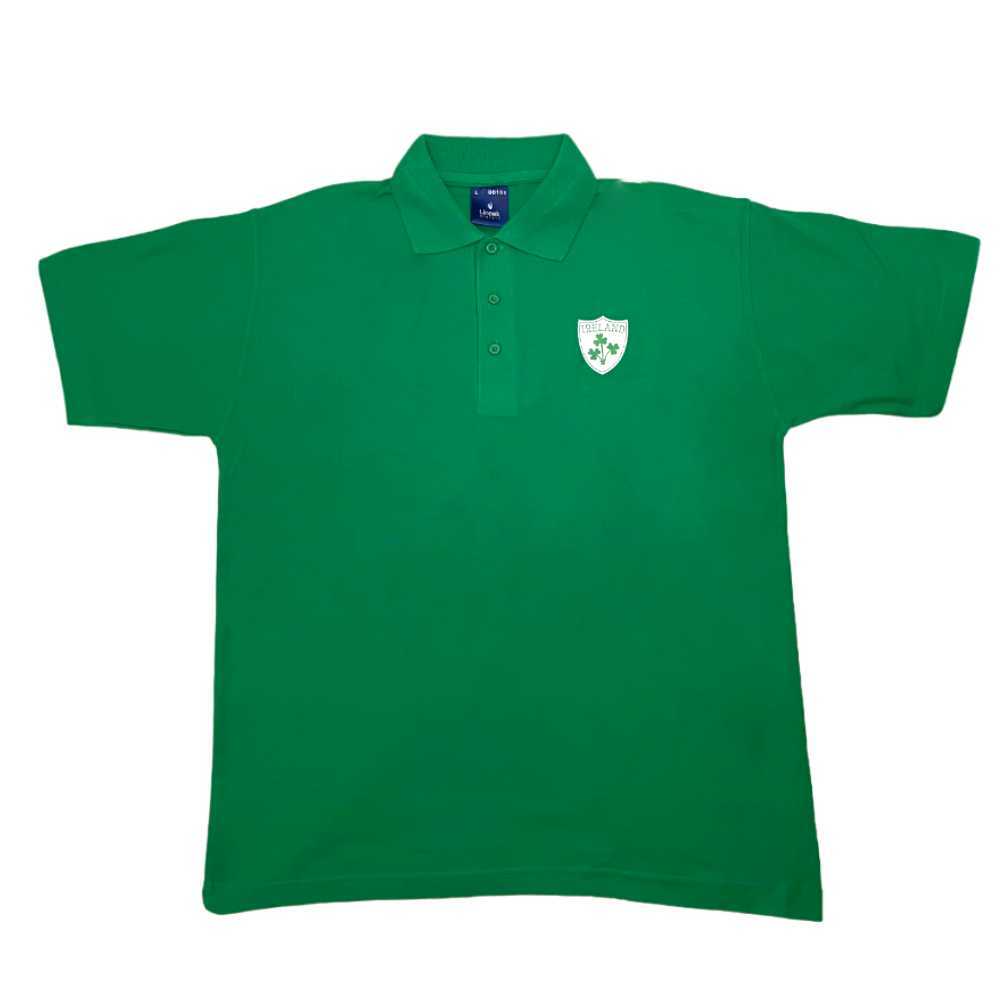Ireland Rugby Shirt Green Polo Top All Sizes With Printed Shamrock 24hr eBay