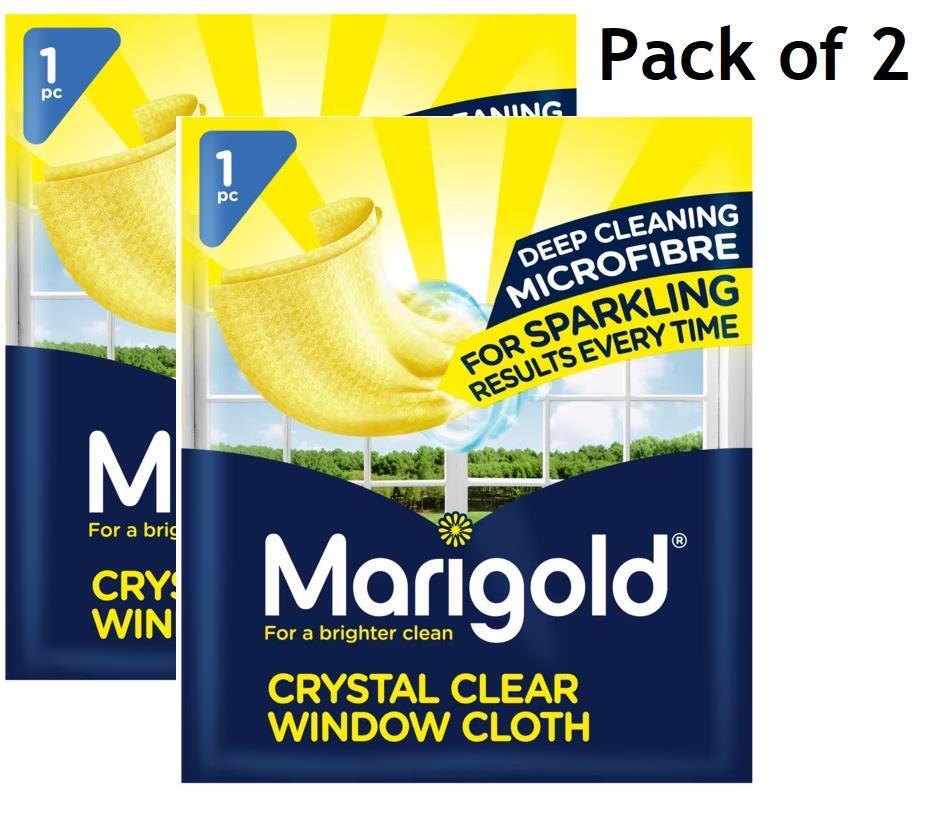 2 x Marigold Crystal Clear Window cleaner Cloth Microfibre Super