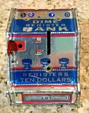 Vintage 1950's 60’s J. Chein Co. DIME REGISTER BANK Made in USA