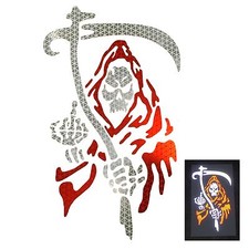 High Intensity REFLECTIVE Grim Reaper Decals Stickers Helmet Window Car Bike