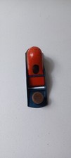 Plane Vintage 6.5" Metal Wood Knob Made In USA Unbranded 1 5/8" Blade Red Blue