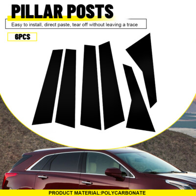 Piano black PC Window BC Pillar Post Molding Trim Fit For Cadillac XT5 2017-2023