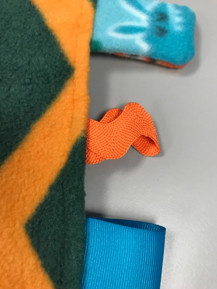 Manta Lovey Hecha a Mano Neutro Género Monstruo Vellón Etiqueta Bebé Cinta 11X11 J4 Foto 4 de 4