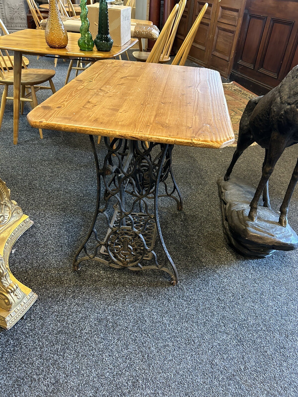 singer sewing machine Side Table Refurbished Small Desk eBay