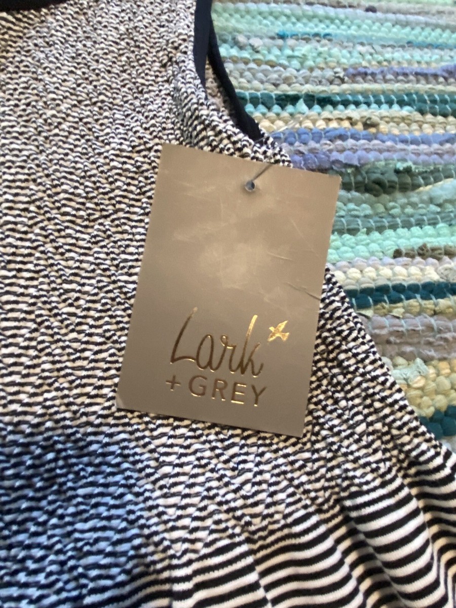 Lark and Grey black and white striped high low dress smocked nwt | eBay Lark and Grey black and white striped high low dress smocked nwt | eBay