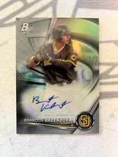 2022 Bowman Platinum Brandon Valenzuela Top Prospects RC Auto #TOP-69 Padres