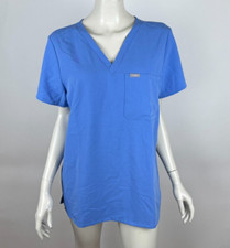 Figs Catarina One-Pocket Scrab Top Women L EUC V-neck Short Sleeve StretchFW1000