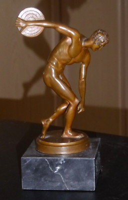 Diskuswerfer - Discobolus von Myron - Bronze - 13 cm