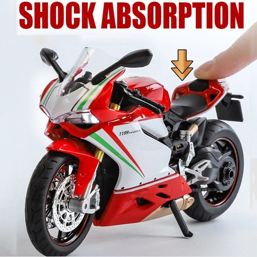 Maßstab 1:12 1199 Motorrad Spielzeug Modellautos Alu Diecast Stoßdämpfung - Bild 10 von 26