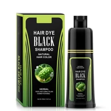 (🥇USA SELLER)250ML Natural Herbal Black Hair Color Dye Shampoo Permanent Unisex