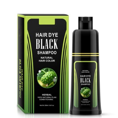 ( USA SELLER)250ML Natural Herbal Black Hair Color Dye Shampoo Permanent Unisex
