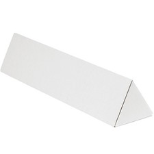 Triangle Corrugated Cardboard Mailing Tubes, 3 x 24 1/4, White, Pack of 50, For