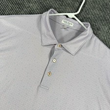 Peter Millar Summer Comfort Polo Shirt Mens XXL 2XL Purple Geometric Short Sleev