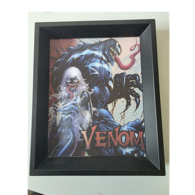 Venom Comic Wandbild im Kunststoffrahmen, schwarz, Marvel, rechteckig