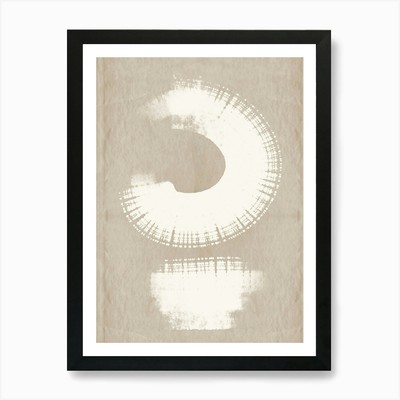 Beige Pinselstrich Pinselstrich Abstrakt 2 gerahmte Wandbilder Poster Leinwanddruck Bild