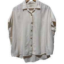 Top de manga corta de gran tamaño con cuello abotonado Rip Curl, para mujer talla S