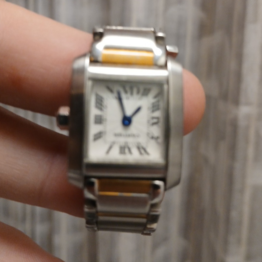 Cartier Tank Women’s Quartz Two-Tone Metal Bracelet White Roman Dial Watch