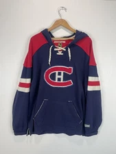 Vintage CCM Pro Okd Montreal Canadiens Laced Hooded Pullover Size XL